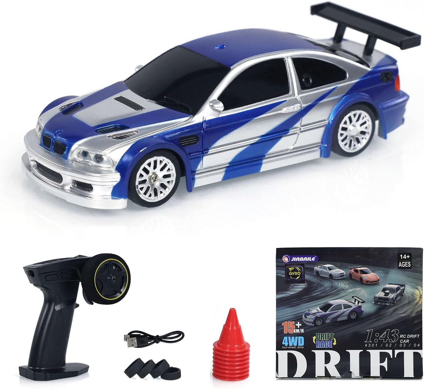 1/43 Scale RC Drift Race Car Gyro 4WD Ready to Go Mini Car Toy High Speed Model