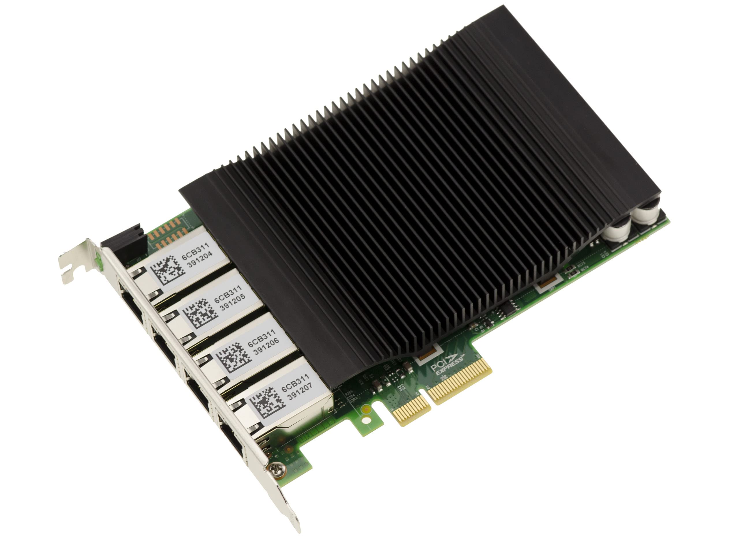 KALEA-INFORMATIQUE Scheda controller di rete con 4 porte LAN Gigabit Ethernet RJ45 su PCIe x4. Power Over Ethernet PoE+ 30W con chipset Intel I350
