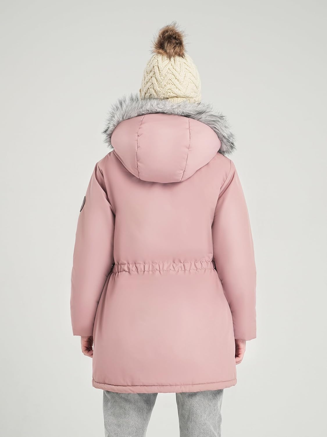 maoo garden Girls Winter Coat Big Kids Heavyweight Fur Hood Snow Ski Parka Water-Resistant Overcoat - Image 3