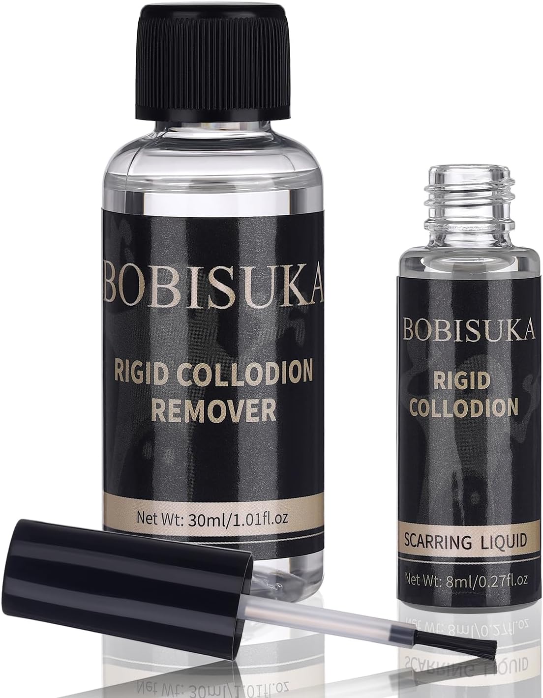 BOBISUKA SFX Scar Makeup Kit - Rigid Collodion with Brush & Remover - Professional Realistic Scarring Liquid for Halloween, Cosplay, Theater, Film & Stage