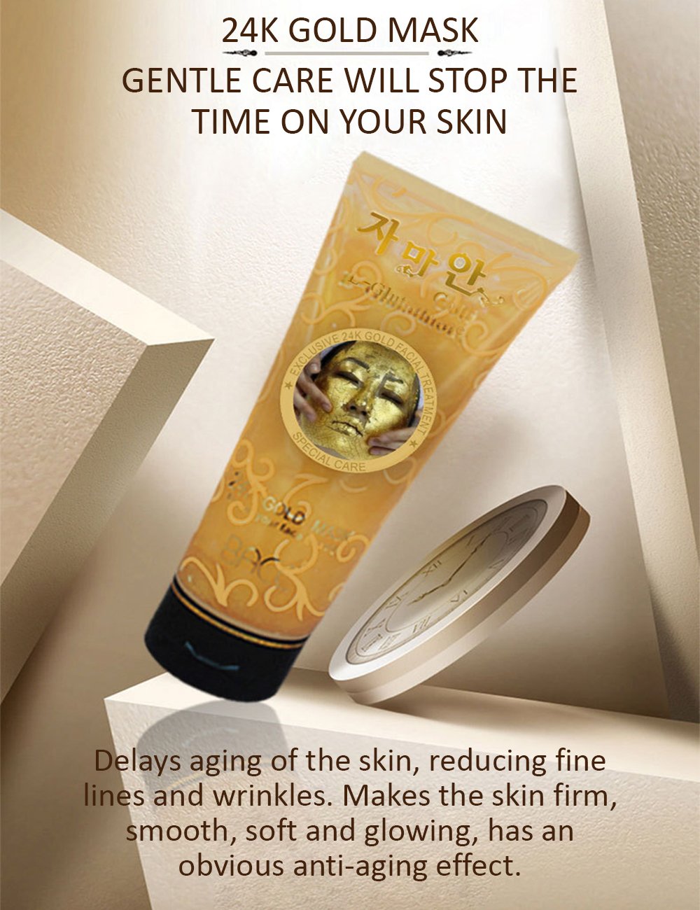 24k gold mask l glutathione BACC 24K GOLD L-Glutathione Facial Anti-Aging Treatment Mask Moisturizing  220ml : Buy Online at Best Price in KSA