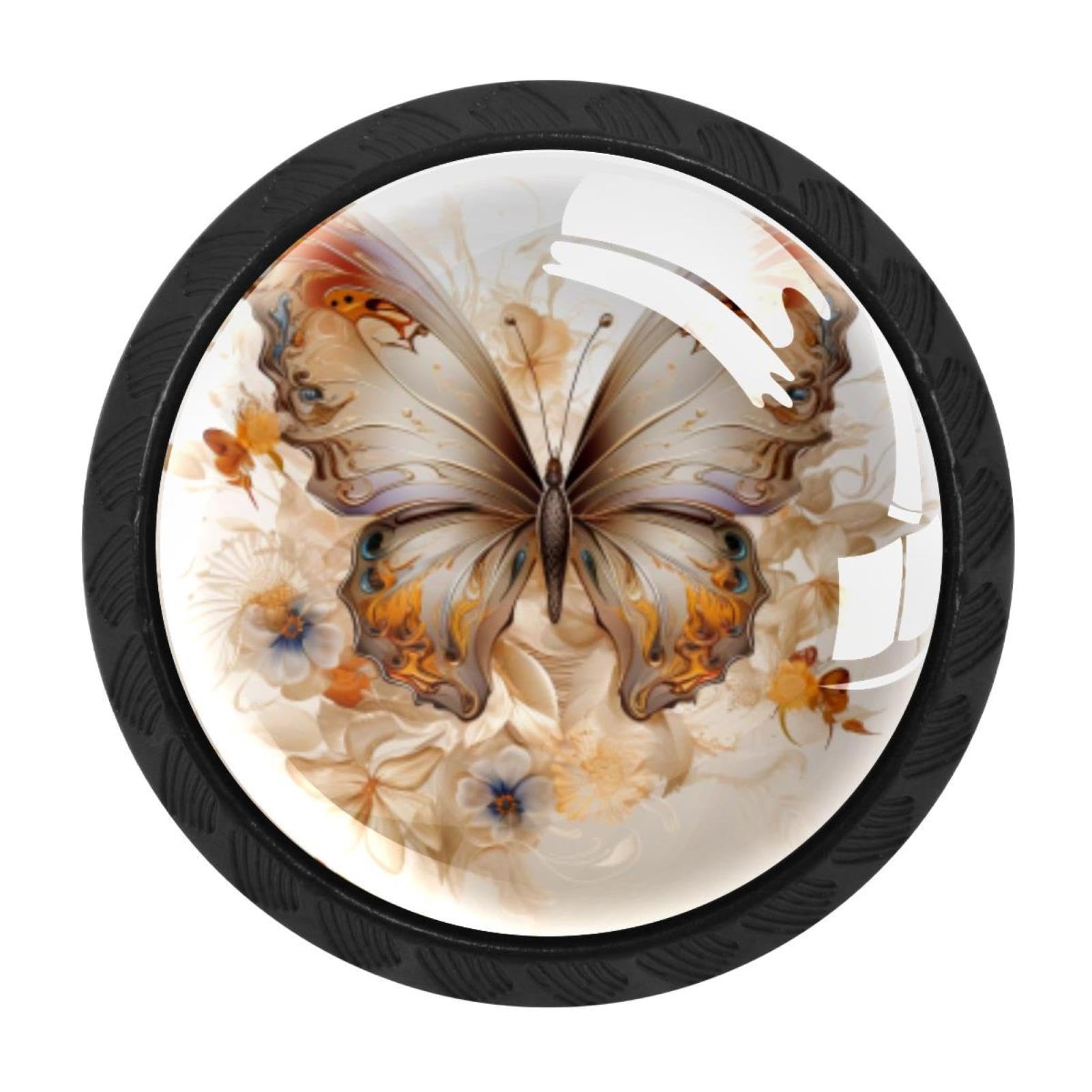 Chenzzzz Multicolored 04 4 Pieces Butterfly Kitchen Cabinet Knobs Drawer Knobs Dresser Knobs Black Knobs Drawer Pulls Dresser Drawer Handles Knobs For Dresser Drawers