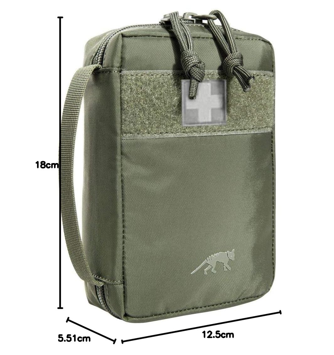 Tasmanian Tiger TT First Aid Basic - Juego de primeros auxilios ligeros para viajes y hogar, ideal para senderismo, trekking, exterior, bicicleta, oficina, verde oliva