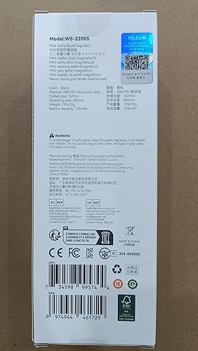 Miniatura 8 de TELESIN Trípode magnético para selfie stick con control remoto Bluetooth, trípode extensible de 27 pulgadas para iPhone 15, 14, 13, 12 Pro Max,