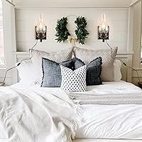 Vista 10 de Yisuro Plug in Wall Sconce,Oil Rubbed Bronze Wall Sconces,Retro Rustic Wall Lamps,Sconces Wall Lighting with Amber Glass,Indoor Vintage Bedside Wall