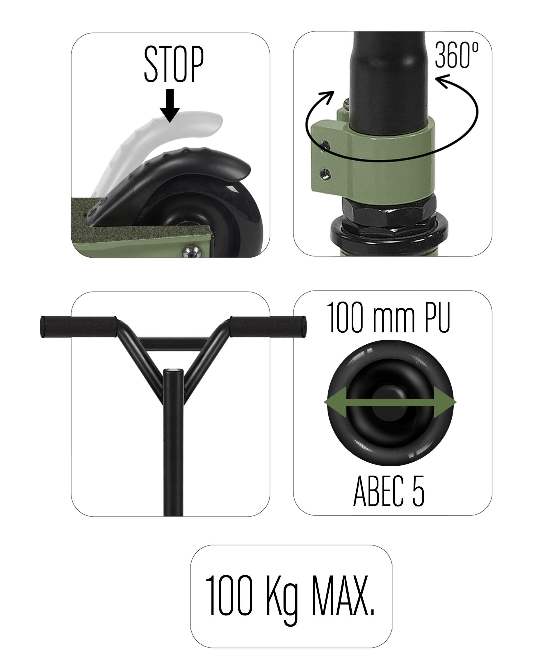 TROTTINETTE Tecniche SKIDS Control - Stunt Military, Cachi