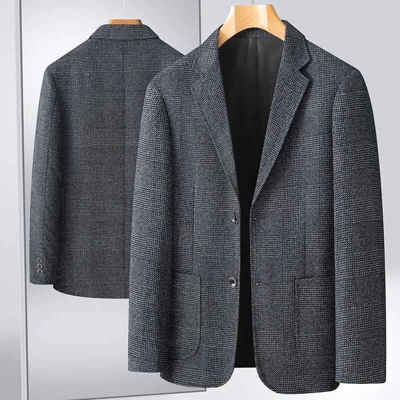 Men's Blazer Middle Aged Business Casual Professional Wear Casual Four Seasons Suit4