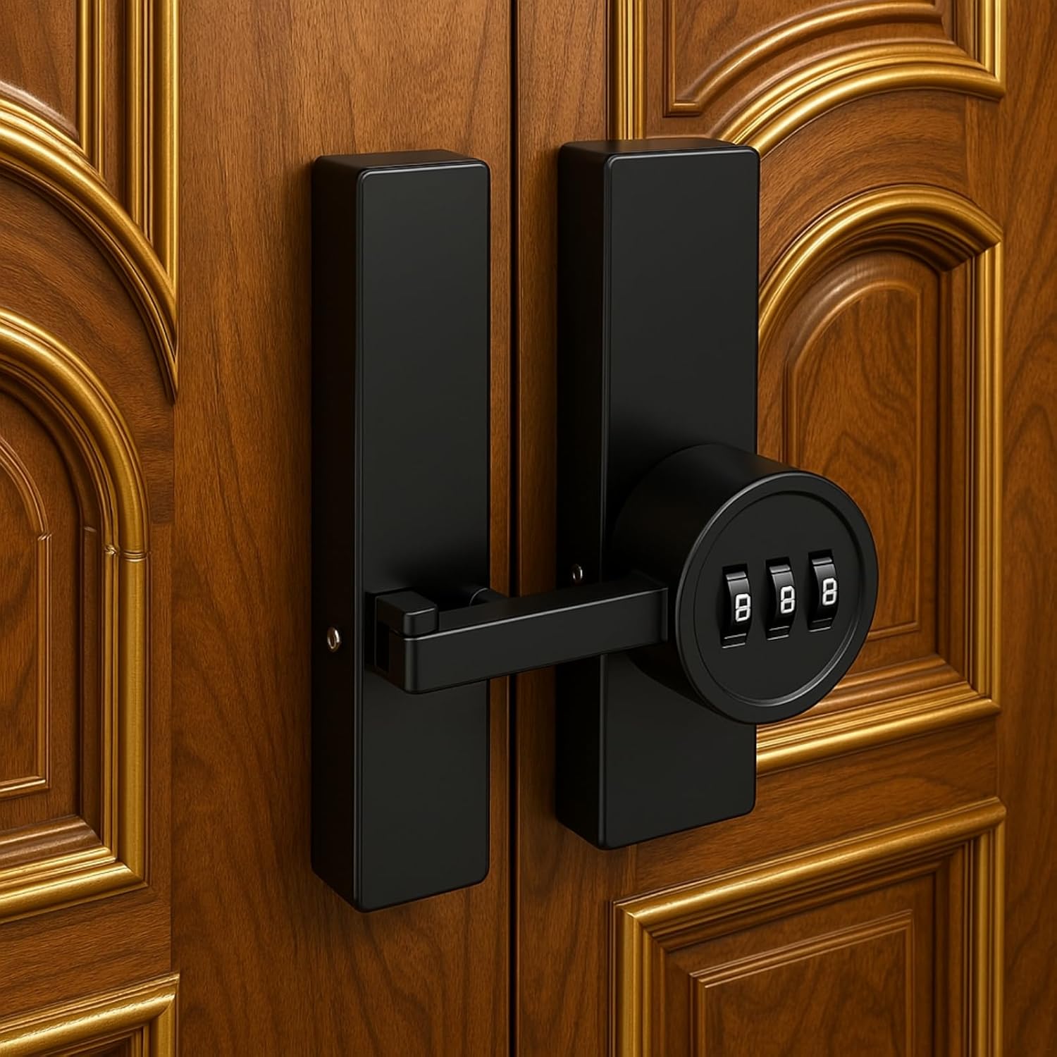 Sliding Barn Door Lock, Anti-Theft Zinc Alloy Lock With 3-Digit Combination Code, Adjustable For Left Or Right Install, Easy Install, Secure Barn Door Lock