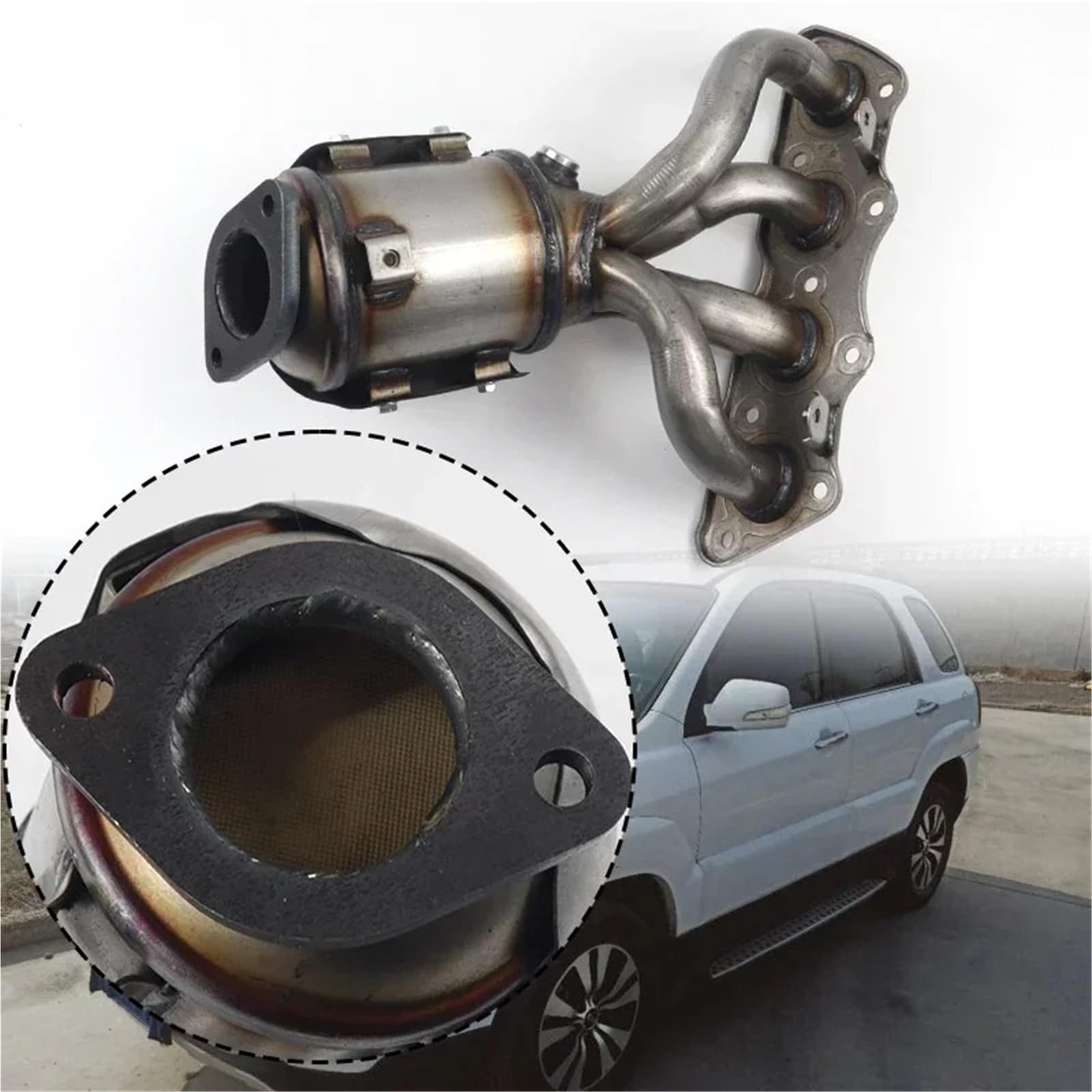 katalizator akcesoria Katalizator kolektora wydechowego pasujący do Hyundai Accent 2012-2017 1.6LW / Uszczelka ze stali nierdzewnej 409