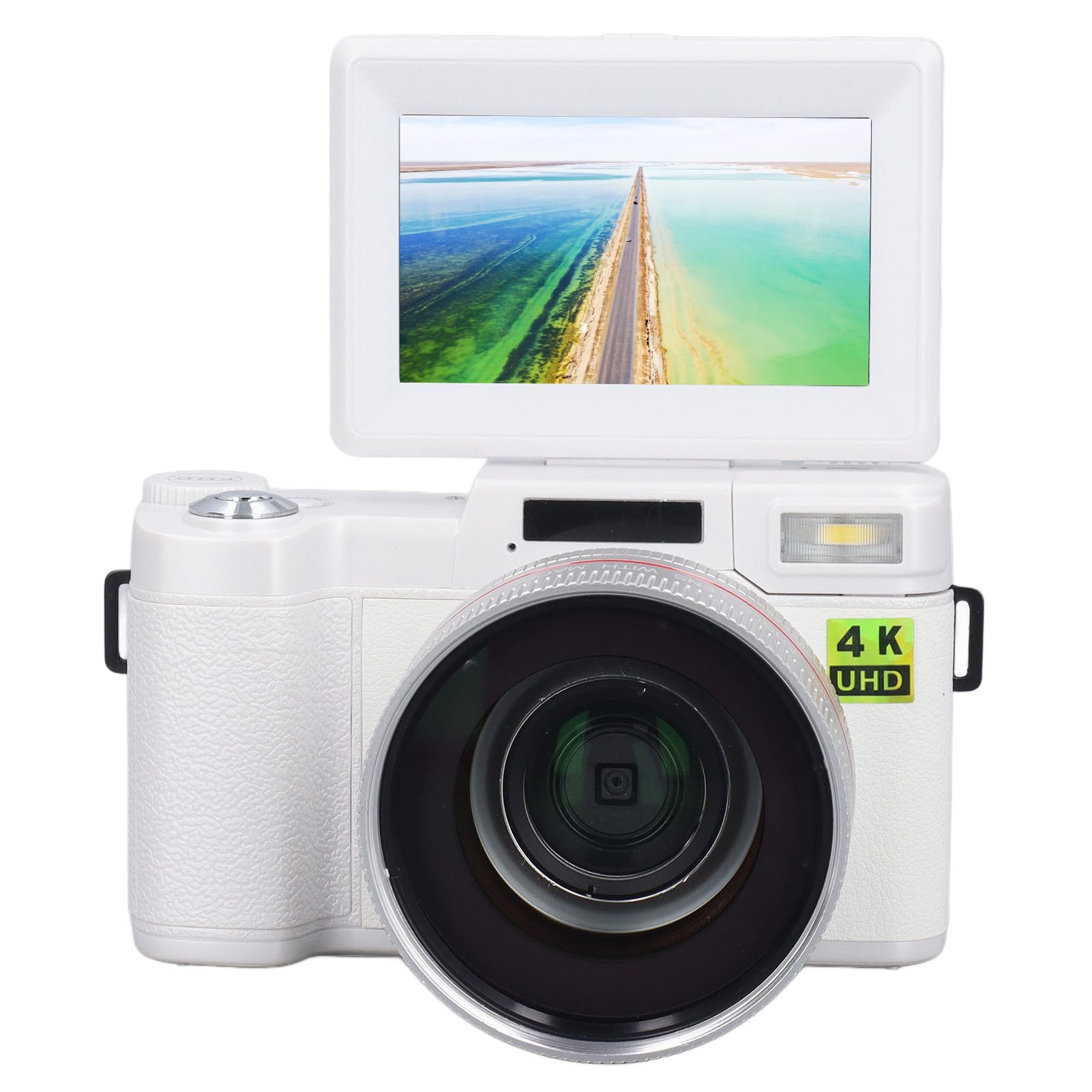 Cámara Digital 4K para Fotografía, Enfoque Automático, Cámara Vlogging de 48MP para Youtube con Pantalla Abatible de 3'' y 180°, Cámara de Viaje Compacta con Zoom Digital 4X y