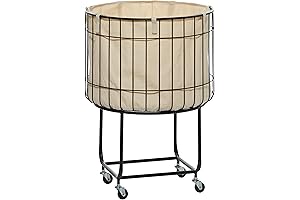Deco 79 Metal Round Black Storage Cart with Wheels