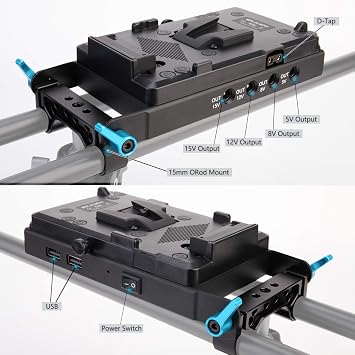 V-Mount Lock Battery Plate Power Supply Splitter Adapter.
