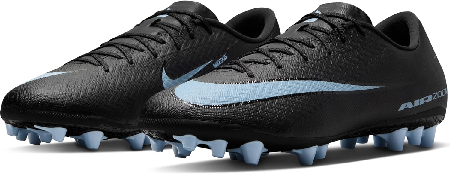 Nike Mercurial Vapor 16 Academy Artificial-Grass Low-Top Soccer Cleats (Black/Ice Blue) Size 9.5