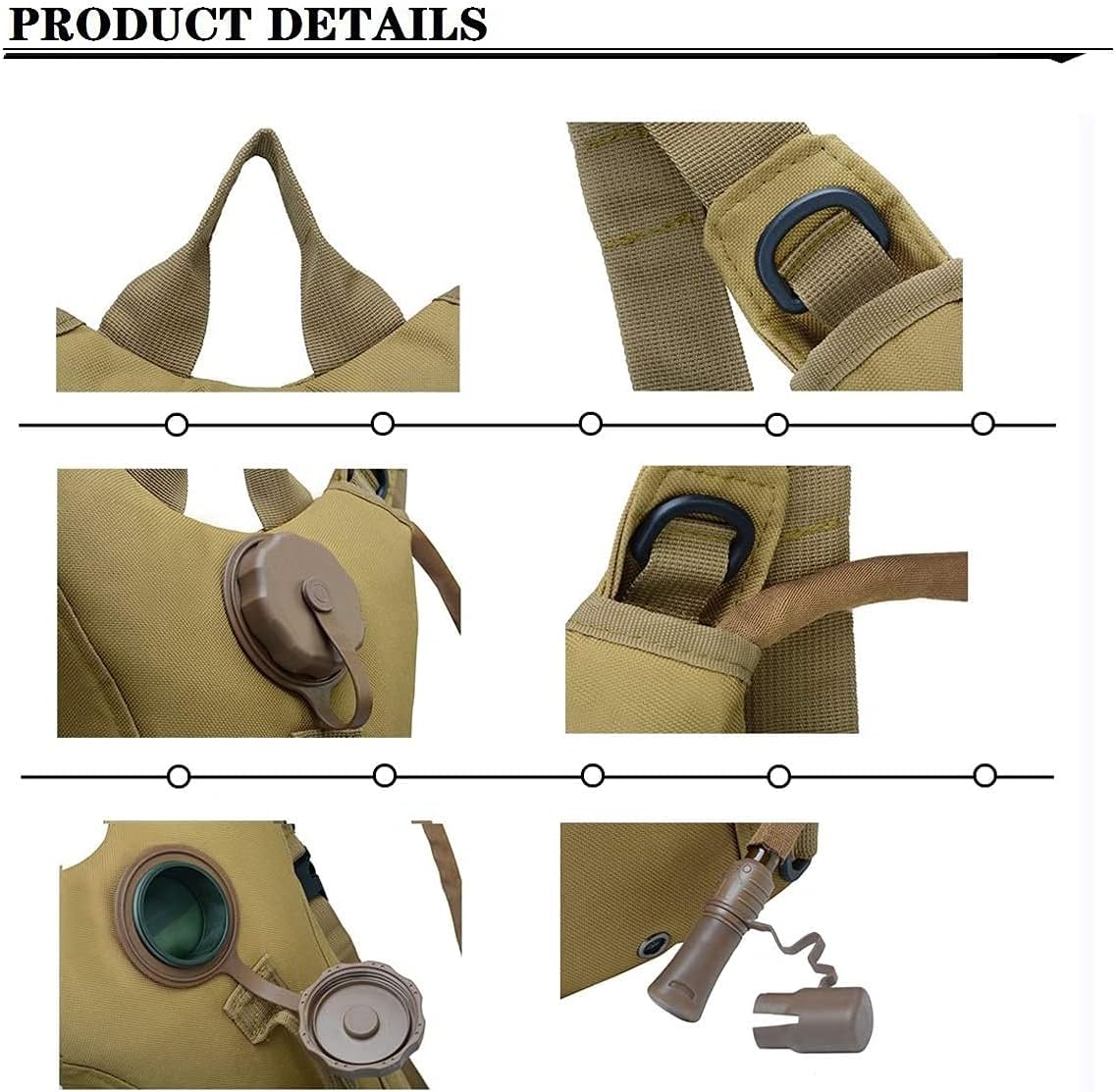 Tryway Tactical 3L Bladder Water Bag Camel Backpack for Hiking Outdoor Camping Military Portable Hydration Packs Hiking Pouch Water Bag