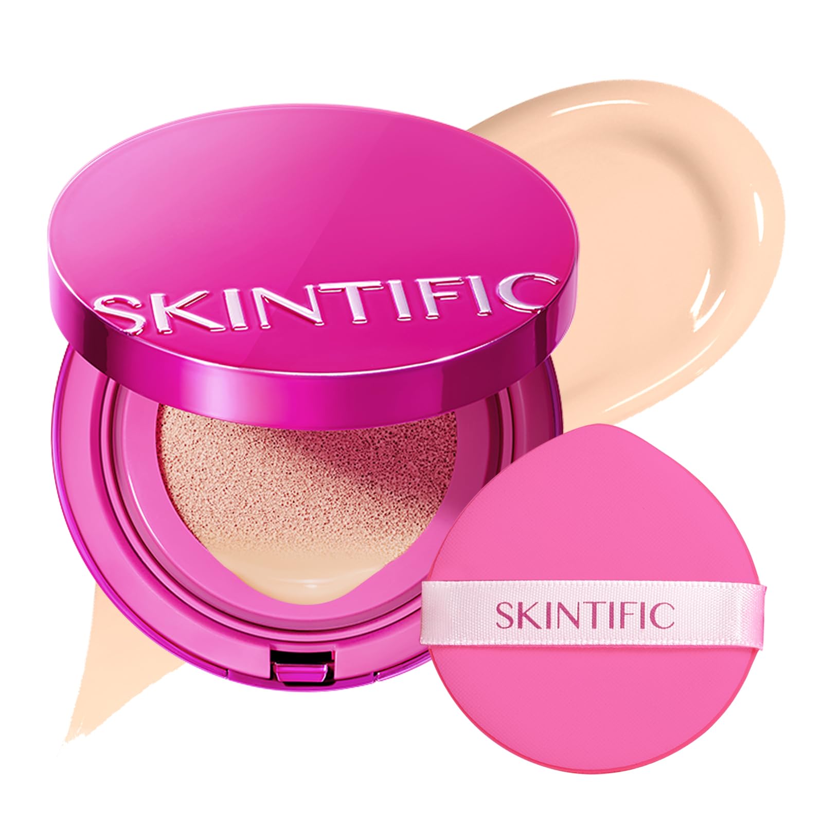 SKINTIFIC US STORE SKINTIFIC Pink Cushion Foundation Natural Glow 1CN Cool Vanilla