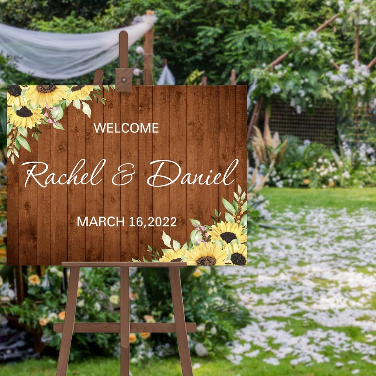 Panneau de bienvenue pour mariage résolvant le manque de signalétique personnalisée