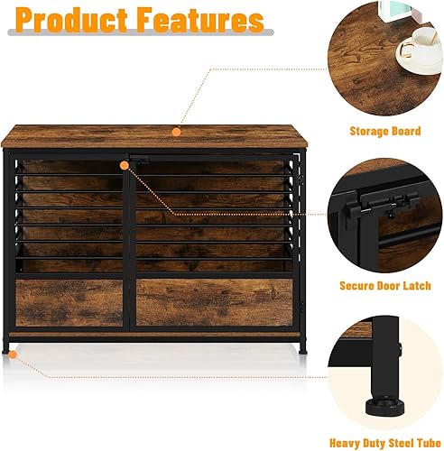 Miniatura 4 de Muebles jaula para perros, jaula para mascotas, casa de madera para interiores, para razas grandes, resistente y moderna, mesa auxiliar perfecta