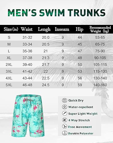 Miniatura 6 de APTRO - Traje de baño para hombre de secado rápido de 9 pulgadas, trajes de baño de playa grandes y altos