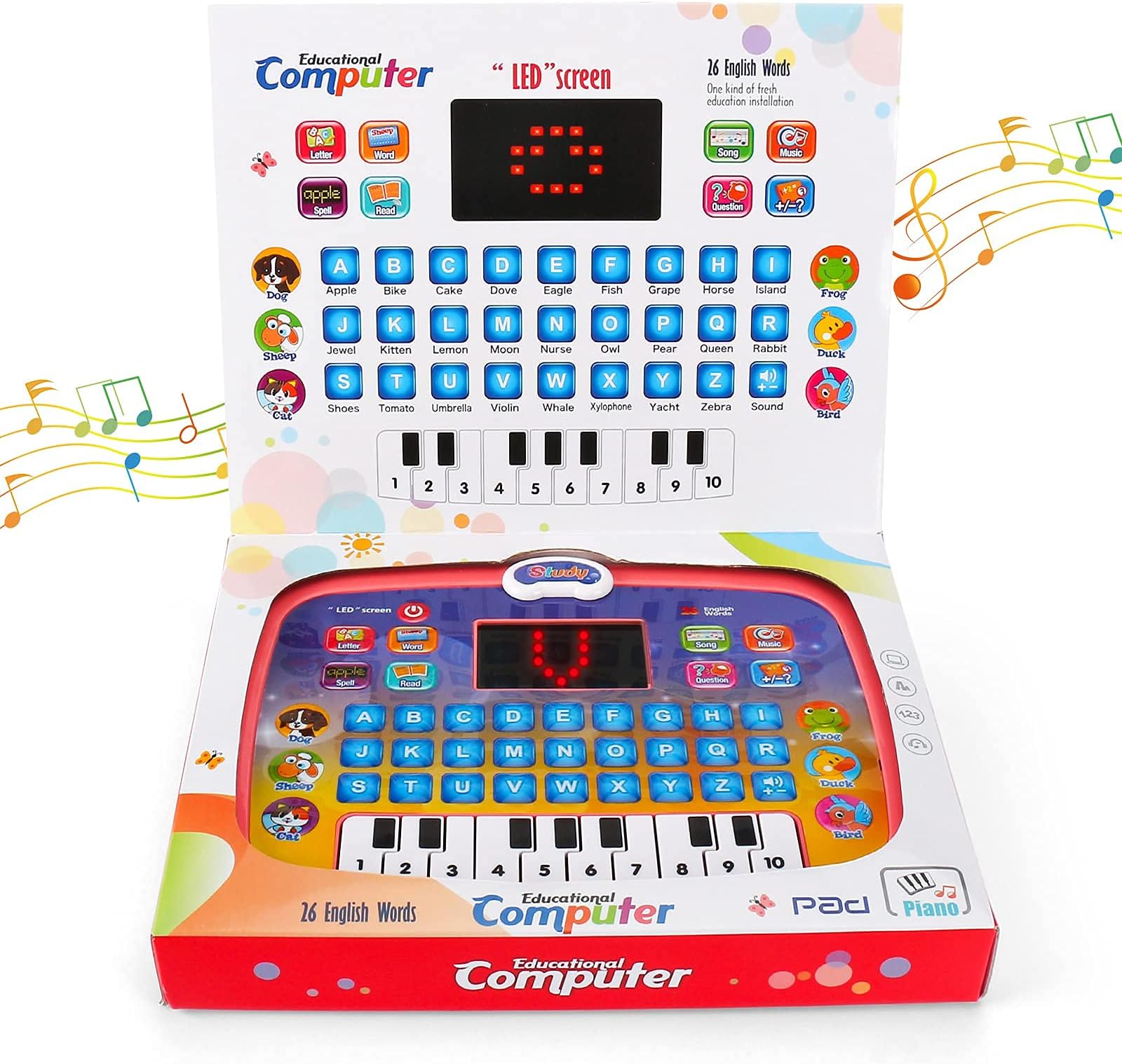 Toddler Girl Toys, Learning & Education Toys for Preschool Learning Activities Alphabet Learning, Multifunctional Baby Laptop Tablet, Idea Birthday Gifts for Boys Girls Kids