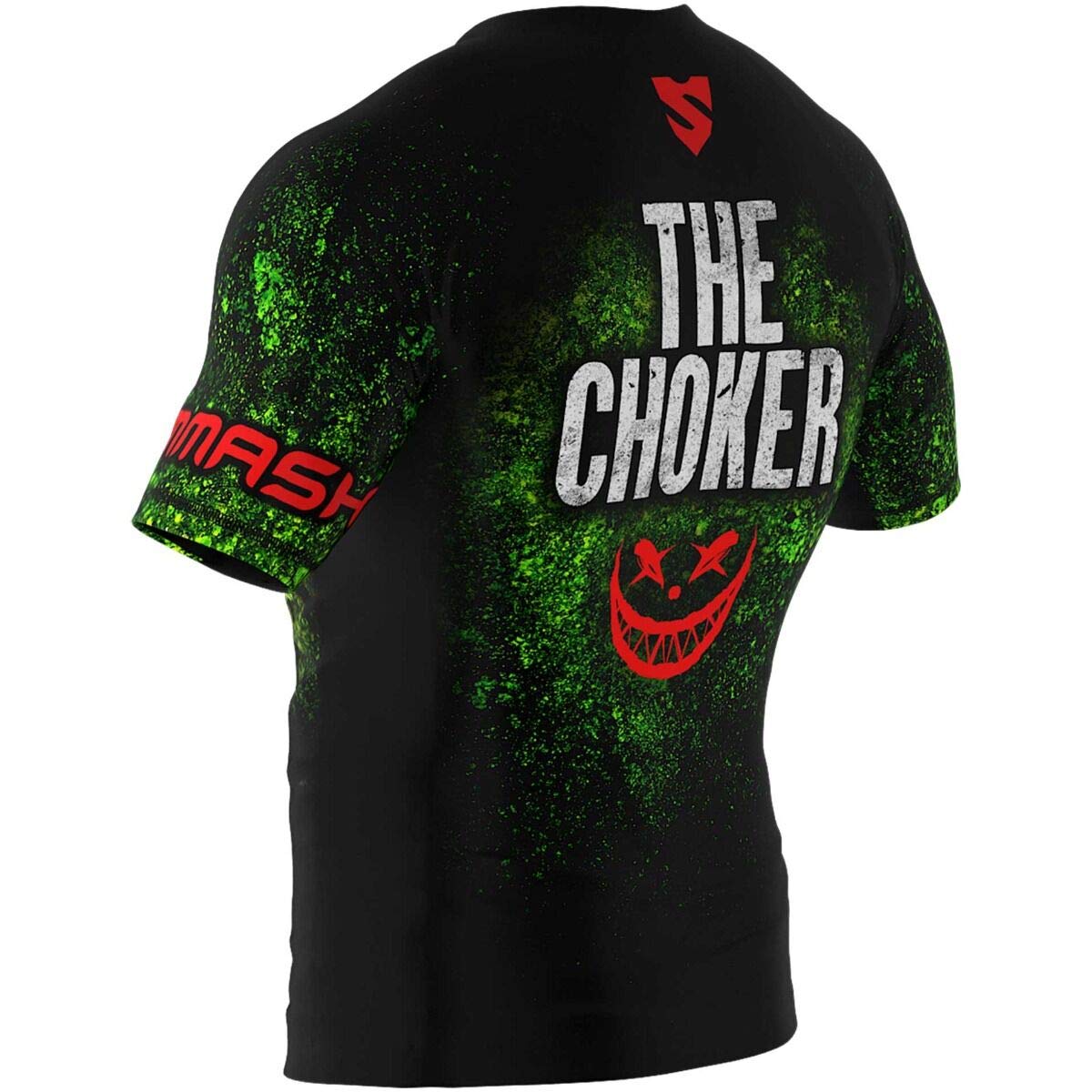 SMMASH The Choker Rashguard - Maglietta Uomo Maniche Corte Traspirante Leggera Top Sportivo MMA Krav Maga BJJ K1 Vestibilità Aderente