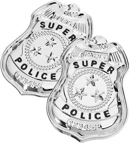 Miniatura 9 de Insignia de policía para 2 piezas de juego de simulación, súper insignia de policía de Halloween, disfraz de policía, accesorio de disfraz de juego