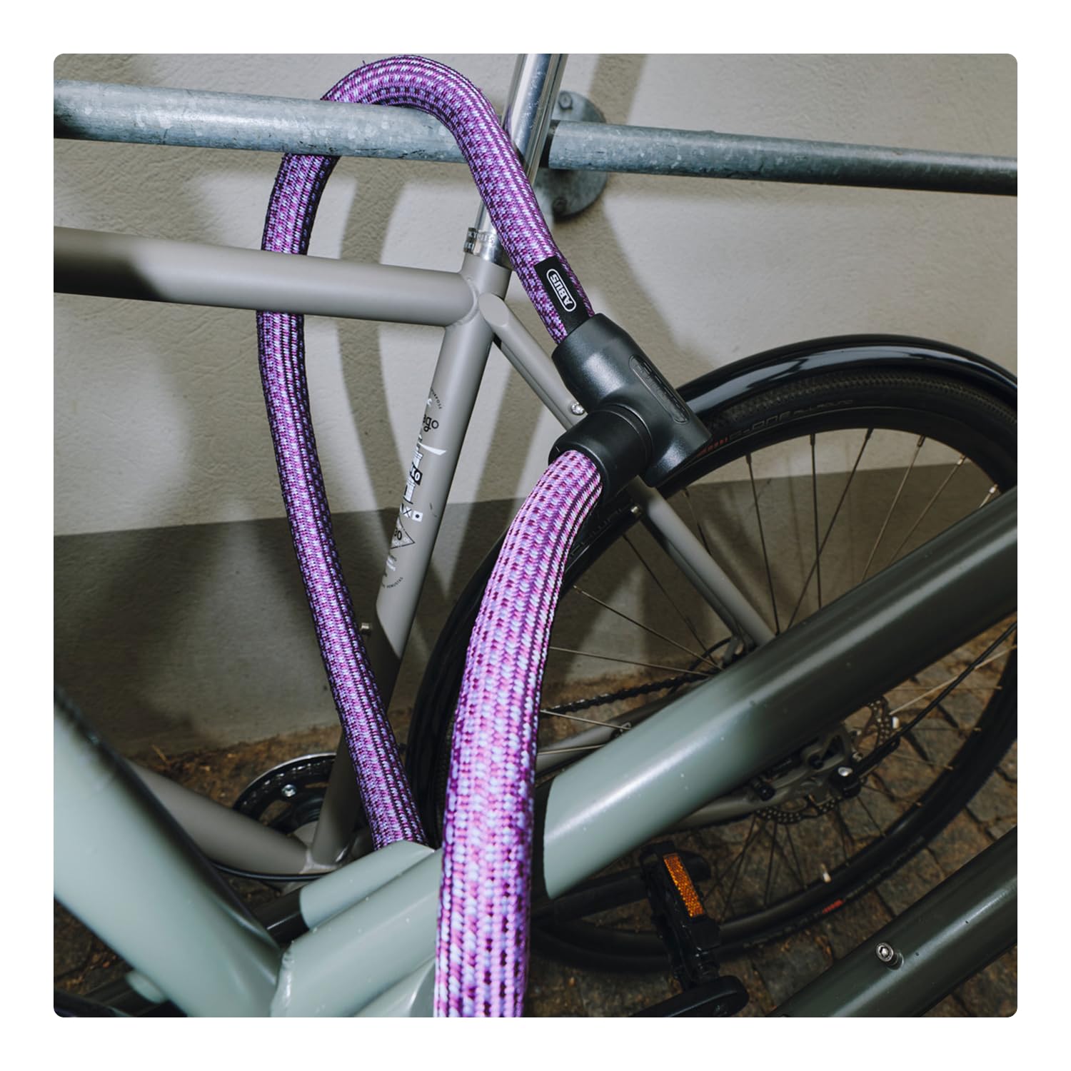 ABUS Lucchetto a catena YARNIT 4004K - lucchetto leggero in tessuto per la sicurezza di biciclette e monopattini elettrici - lucchetto flessibile per biciclette - lunghezza 110 cm, viola