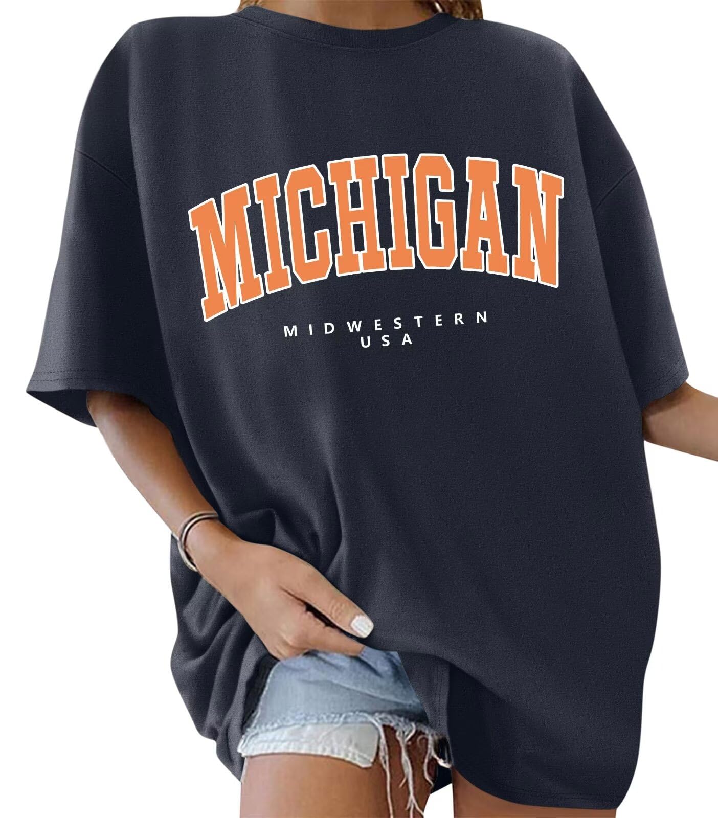 ORANDESIGNE Women’s Casual Letter Graphic Print Long Sleeve Oversized Sweatshirt Tunic Tops Creweck Loose Tee T Shirts