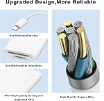 Lightning to Sd Card Reader for iPhone Camera, [Apple MFi Certified] Dual Card Slot Memory Card Readers Supports SD and TF Card, Plug and Play Sd Card Adapter Compatible with iPhone