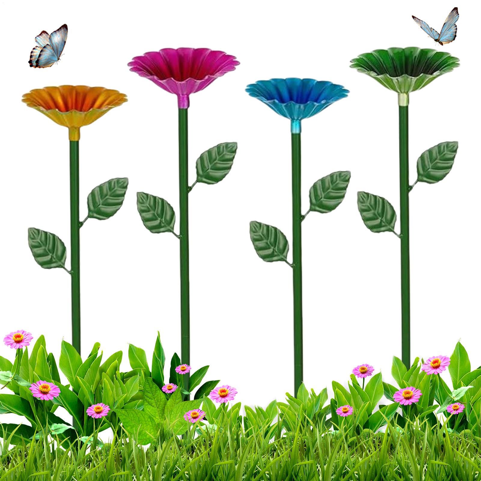 Station d'eau d'abeille pour jardin : lot de 4 abreuvoirs extérieurs et bacs de bain