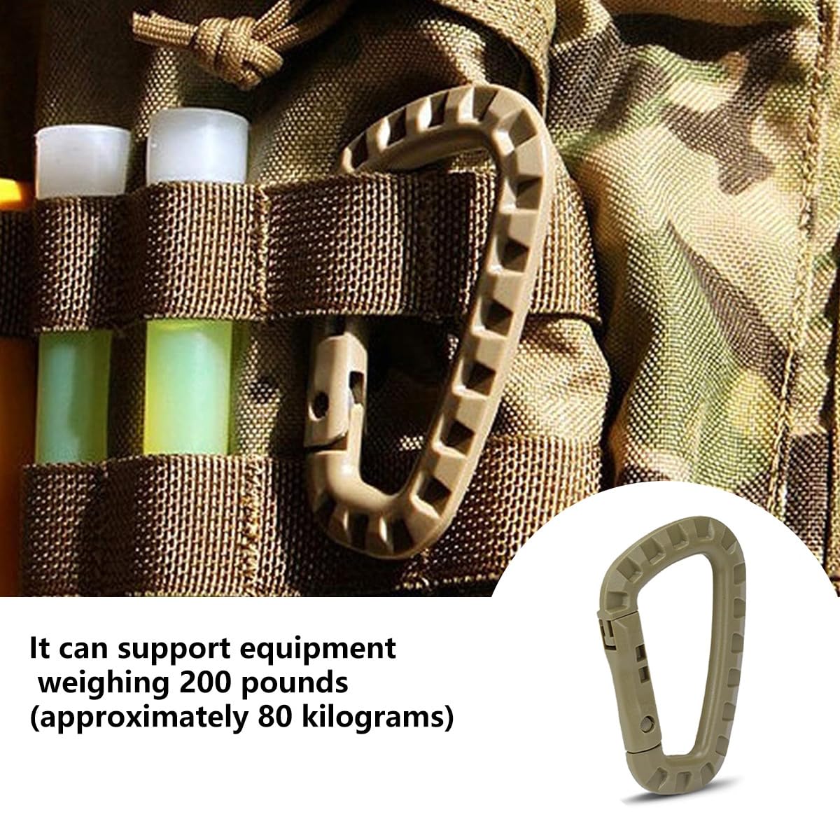 Moschettoni Tattici In Plastica - 10 Pezzi, D-Ring, Per Escursionismo E Outdoor - Foto 10