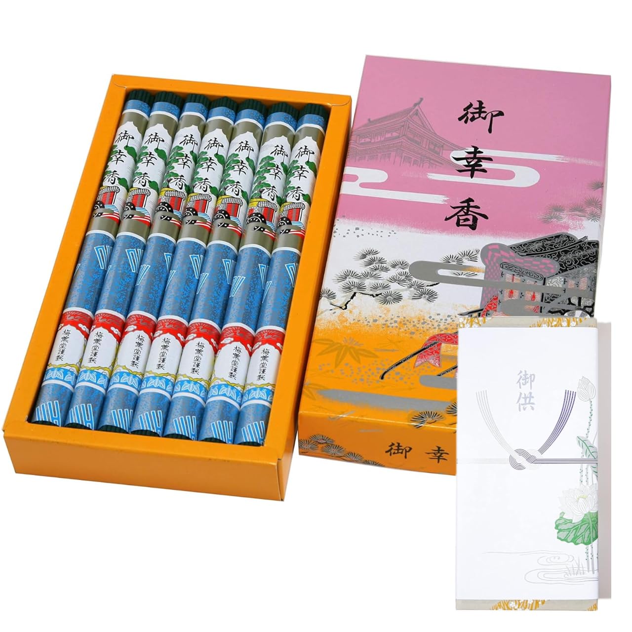 Baikundo Miyuki Cedar Incense Long 8.5in 7 Bundles Gift Set Awaji Japan
