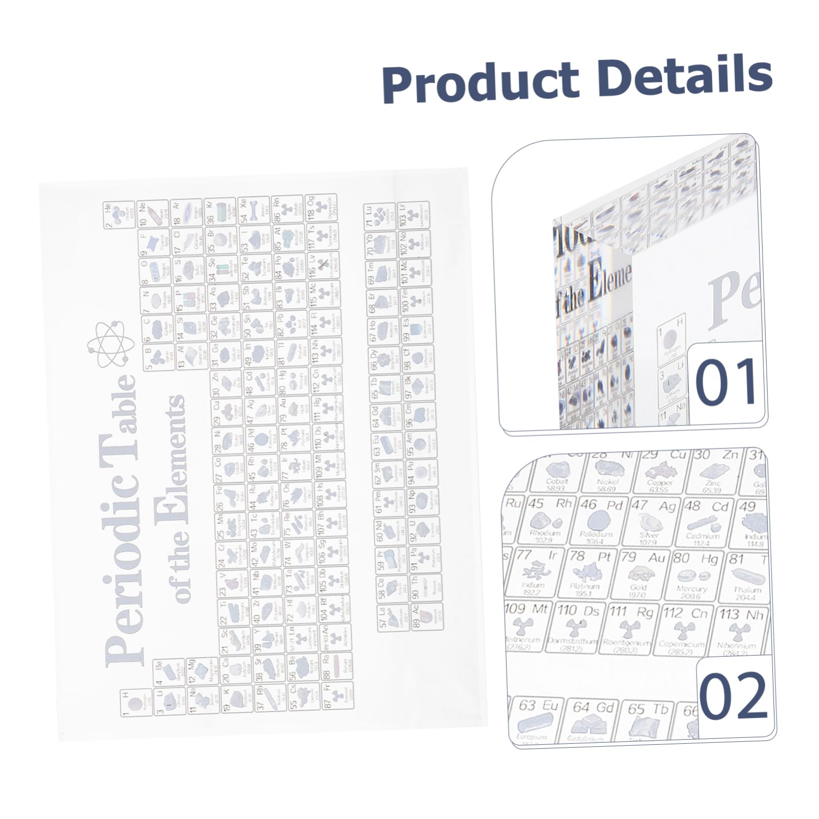SHOWERORO Periodensystem Dekoration Aus Transparentem Acryl Kompakte Tischdekoration 150x114x20mm Mit Stabilem Standfuß Wissenschaftsdeko Für Büro Bibliothek Und Klassenzimmer