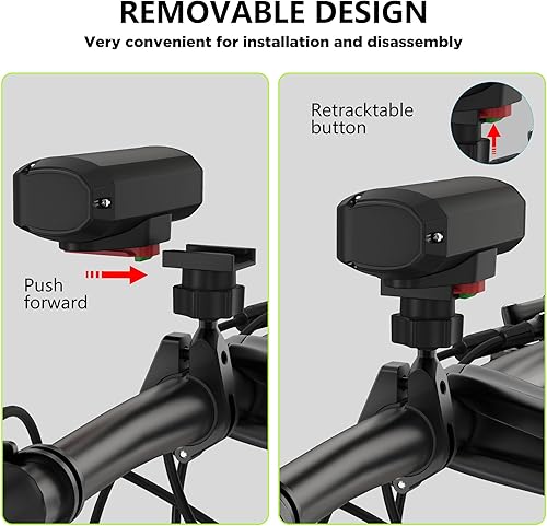 Vista 5 de Luces de bicicleta superbrillantes para conducción nocturna, luz frontal recargable por USB, 4 modos de luz de bicicleta de montaña con función