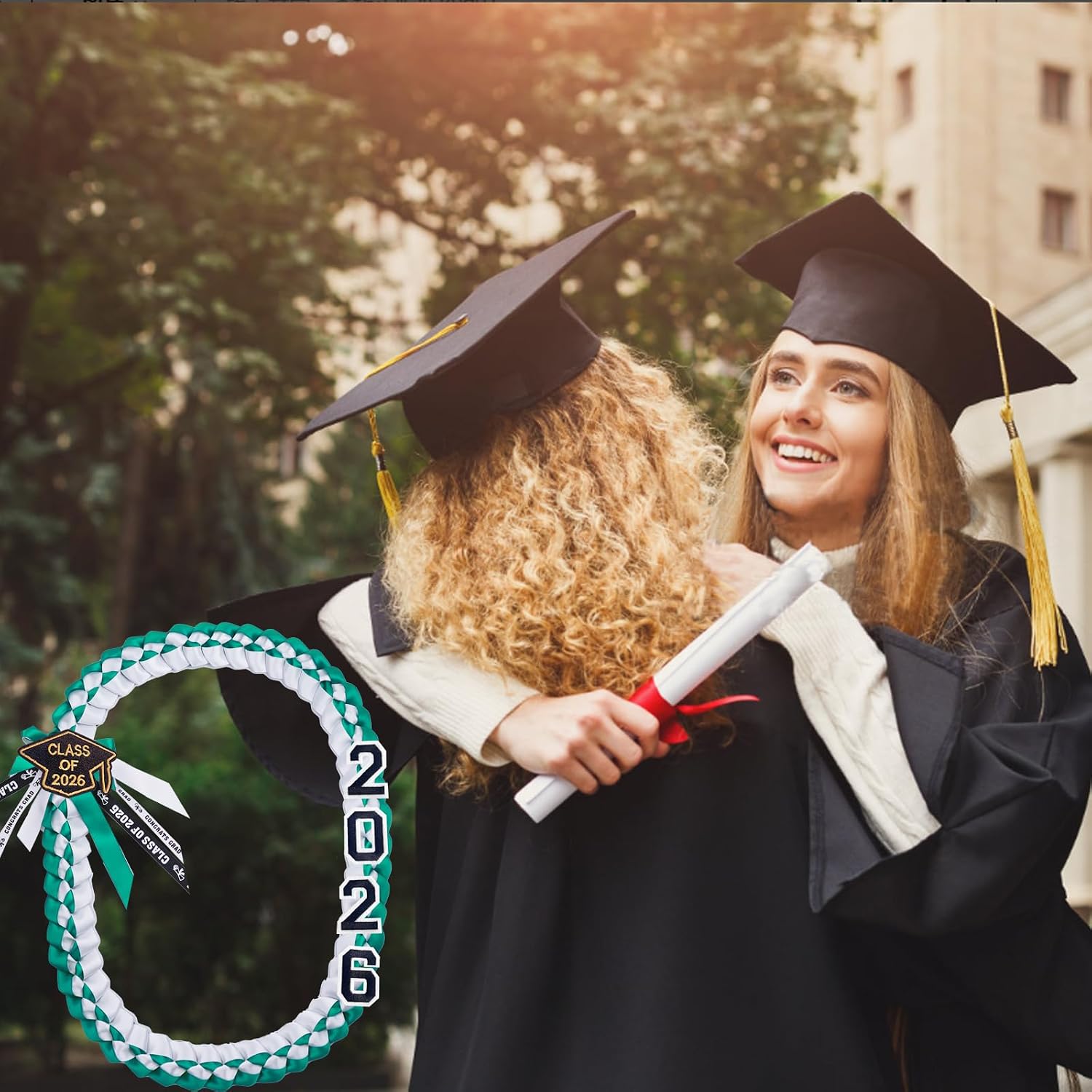 2026 Graduation Honor Ribbon Leis, Graduation Braided Necklace for College Student School Grad Party Supplies
