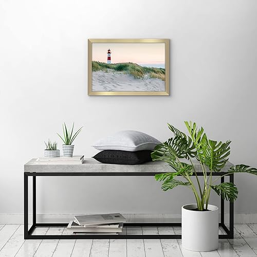 Vista 891 de Americanflat - Marco para póster de 71 x 74 cm con plexiglás pulido, portarretratos negro de madera industrializada, Epic Collection, marco ancho