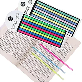 Kit 2 Marcador Adesivo De Linhas, Marca Páginas Colorido, Bloco Adesivo Para Sublinhar Textos, Bíblia, Livro, Fichário, Caderno