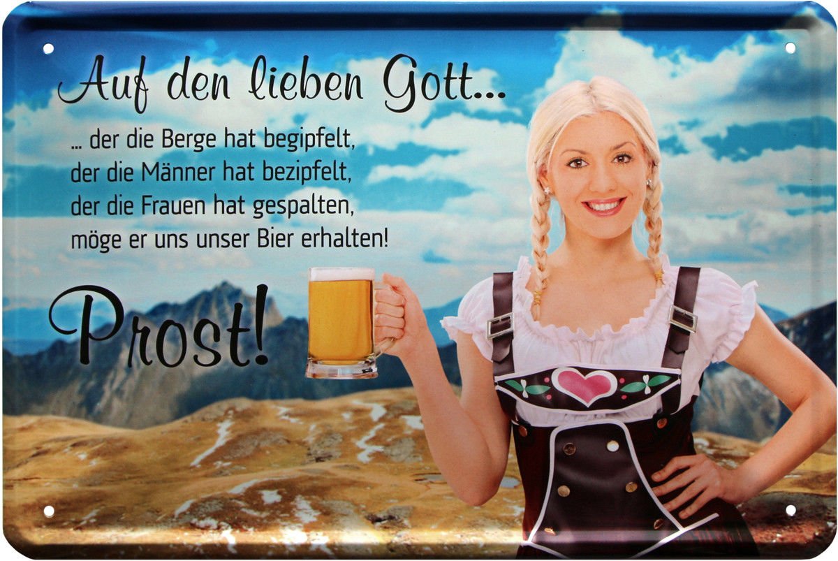 Retro Blechschild „Guten Freunden Gibt Man Ein Bier“ – 28x12 Cm, Metall, Witziger Spruch Als Deko Oder Geschenk