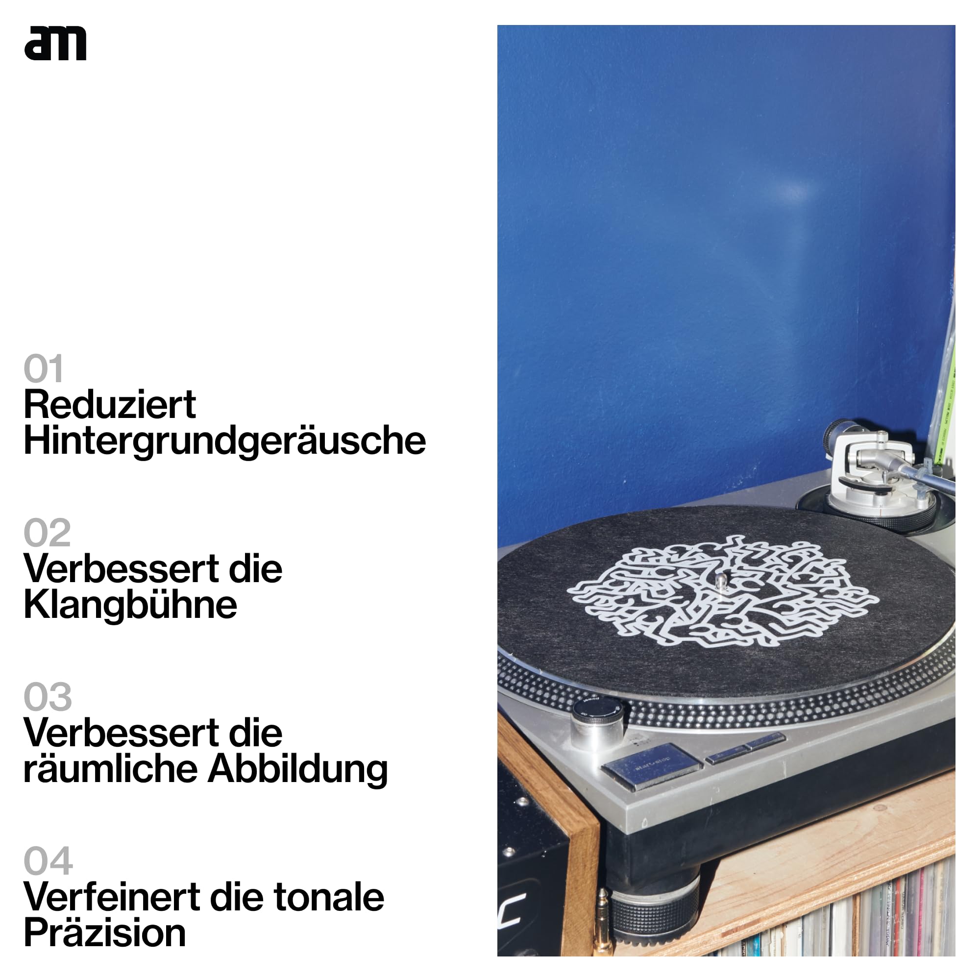 am Vinyl Reinigungsset 3-in-1 – Reinigungsspray 200 ml, Stylus Cleaner, Kohlefaserbürste & Reinigungstücher, Keith Haring