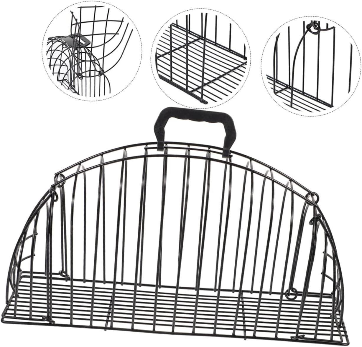Scratch Cat Bath Cage Metal Pet Shower Cage for Cats and Dogs Convenient Grooming Holder for Easy Bathing and Nail Trimming Black