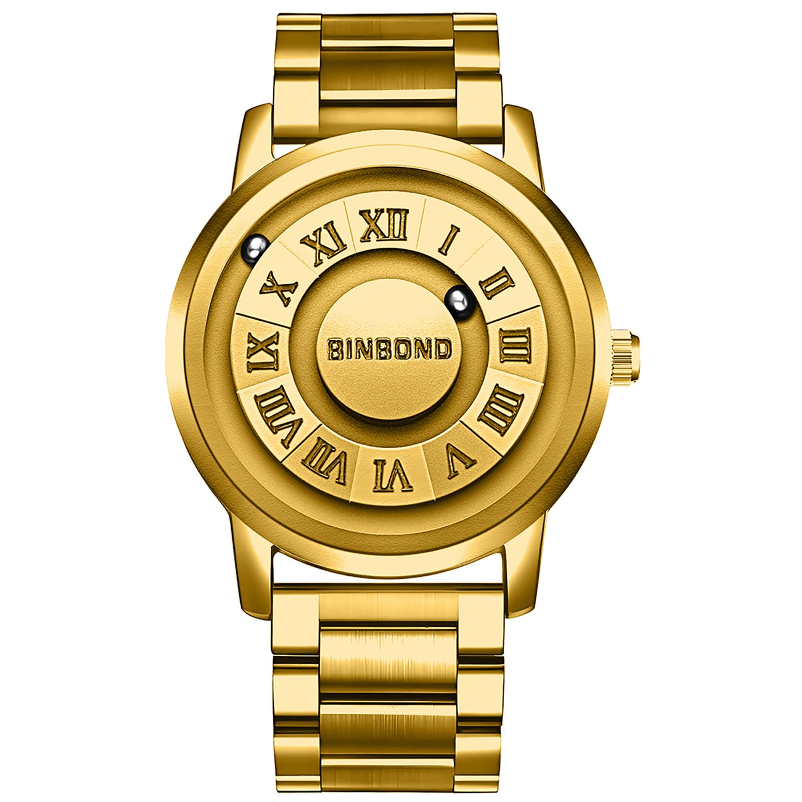 Avaner Uhren Herren Edelstahl Armband: Konzept Herrenuhr Magnetische Levitation 3ATM wasserdichte Uhr Römische Ziffernskala Abnehmbares Edelstahlarmband Armbanduhr Analog Quarzuhr Geschenk für Männer