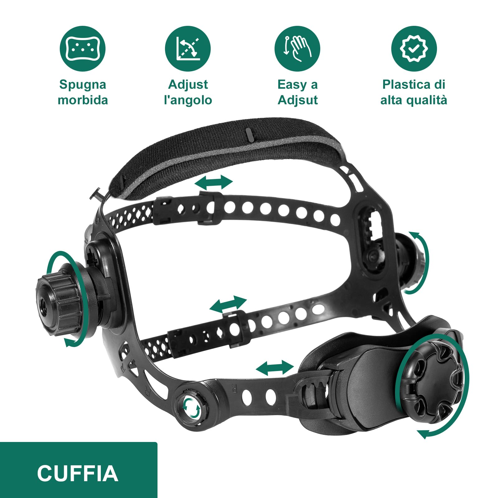 HYCHIKA Maschera di saldatura autorimbrunimento - casco per saldatura di grande vista da 10x9cm, 4 sensori Premium Shade larga 4/5-9/9-13, maschera di saldatura a energia solare e a batteria