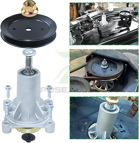 Miniatura 7 de Kit de montaje de husillo 587819701 previamente engrasado con polea de husillo 532199789 que reemplaza a Craftsman 587819701, 187292, 187281,