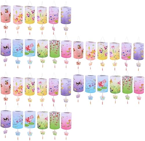 Angoily 36 piezas de artes y manualidades para lámpara de araña al aire libre linterna colgante al aire libre linterna de papel japonés linterna de