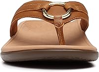 Vista 3 de Sandalias Vionic Tide Aloe, con tira para dedos, con diamantes de imitación, con soporte de arco ortopédico oculto, para mujer Moca