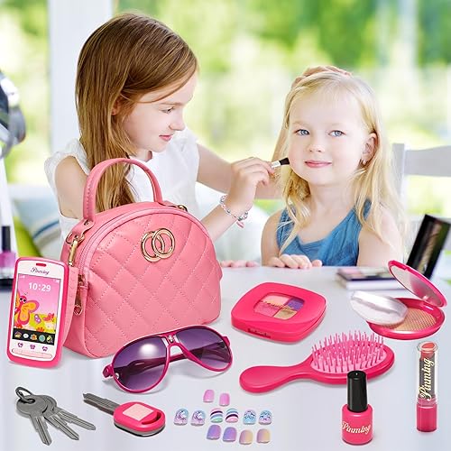 Miniatura 8 de Bolso para niñas pequeñas, juguetes para niñas pequeñas para 3, 4, 5, 6 años, monederos para niños con accesorios, bolso de juego de simulación y