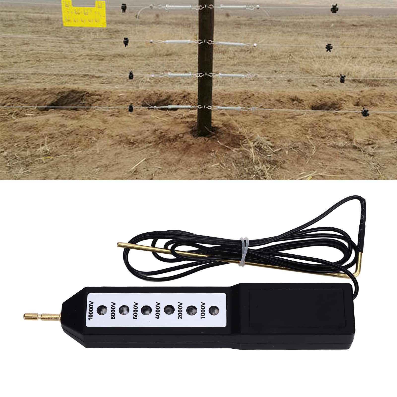 Probador de cercas eléctricas, medidor de voltaje de cercas de cobre PP para pruebas