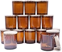 Vista 26 de Frascos de vela gruesos de 10 onzas para hacer velas 15 piezas, frascos vacíos con tapas de madera para hacer velas, contenedor de muestra, blanco