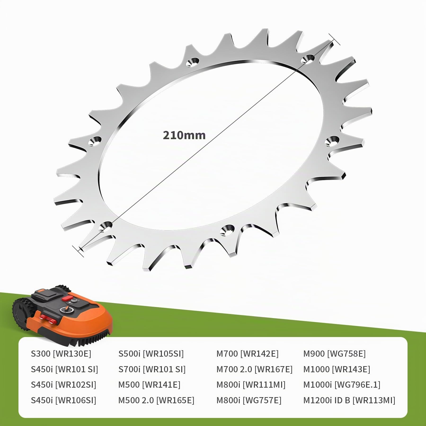 Forever Speed 2 Per Picchetti Per Robot Tosaerba Worx Landroid S/M, Sbavatura A Vite Svasata, 210 Mm, 14 Viti Autofilettanti