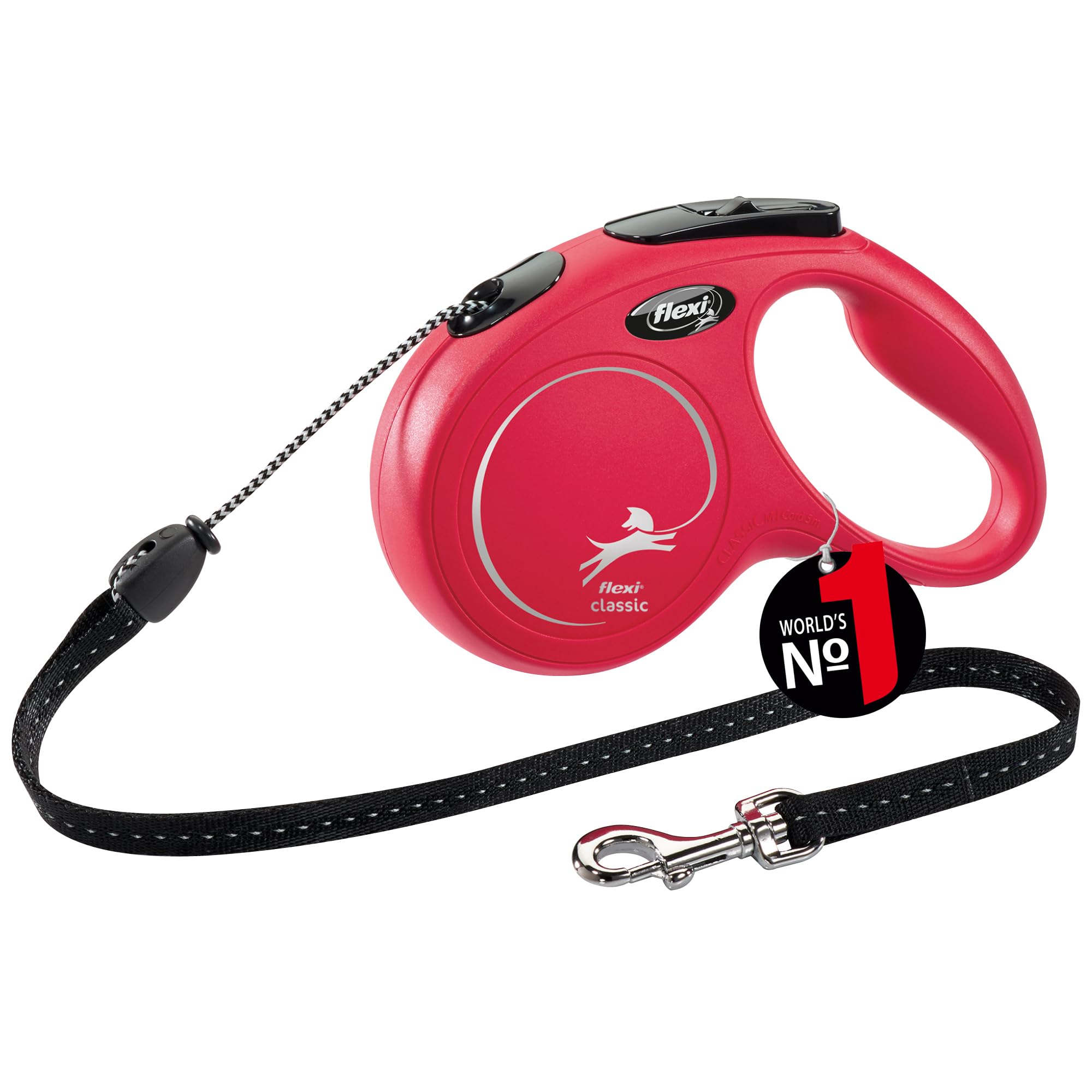 Flexi New Classic Cord Retractable Medium Red 5M Dog Leash/lead 1-20Kg