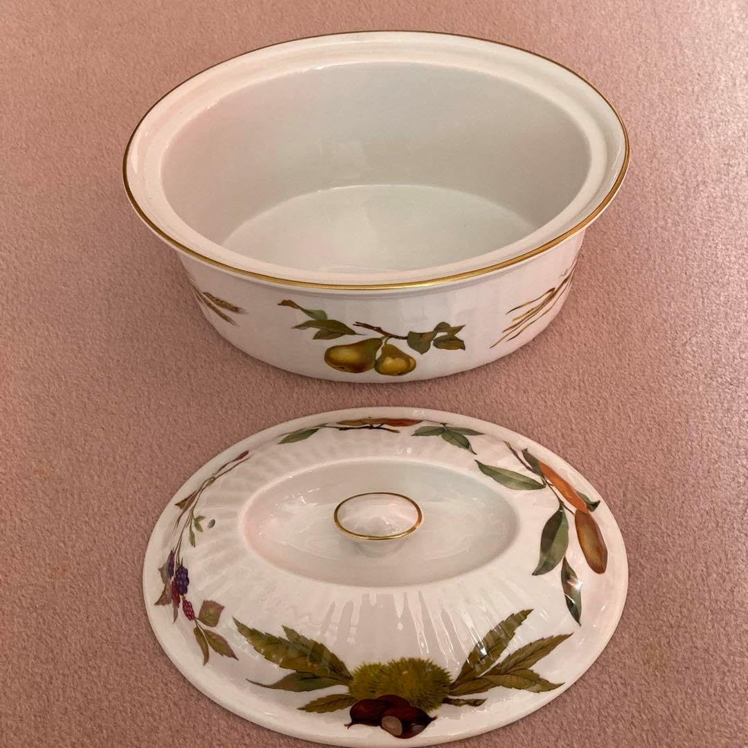 ロイヤルウースター、Evesham 陶磁器 楕円形皿 果物デザイン ロイヤル